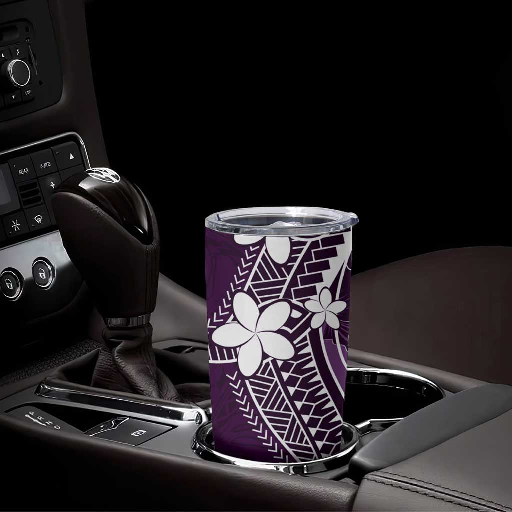 FSM Chuuk Tumbler Cup Turtle Tropical Flowers Polynesian - Purple LT14 - Polynesian Pride