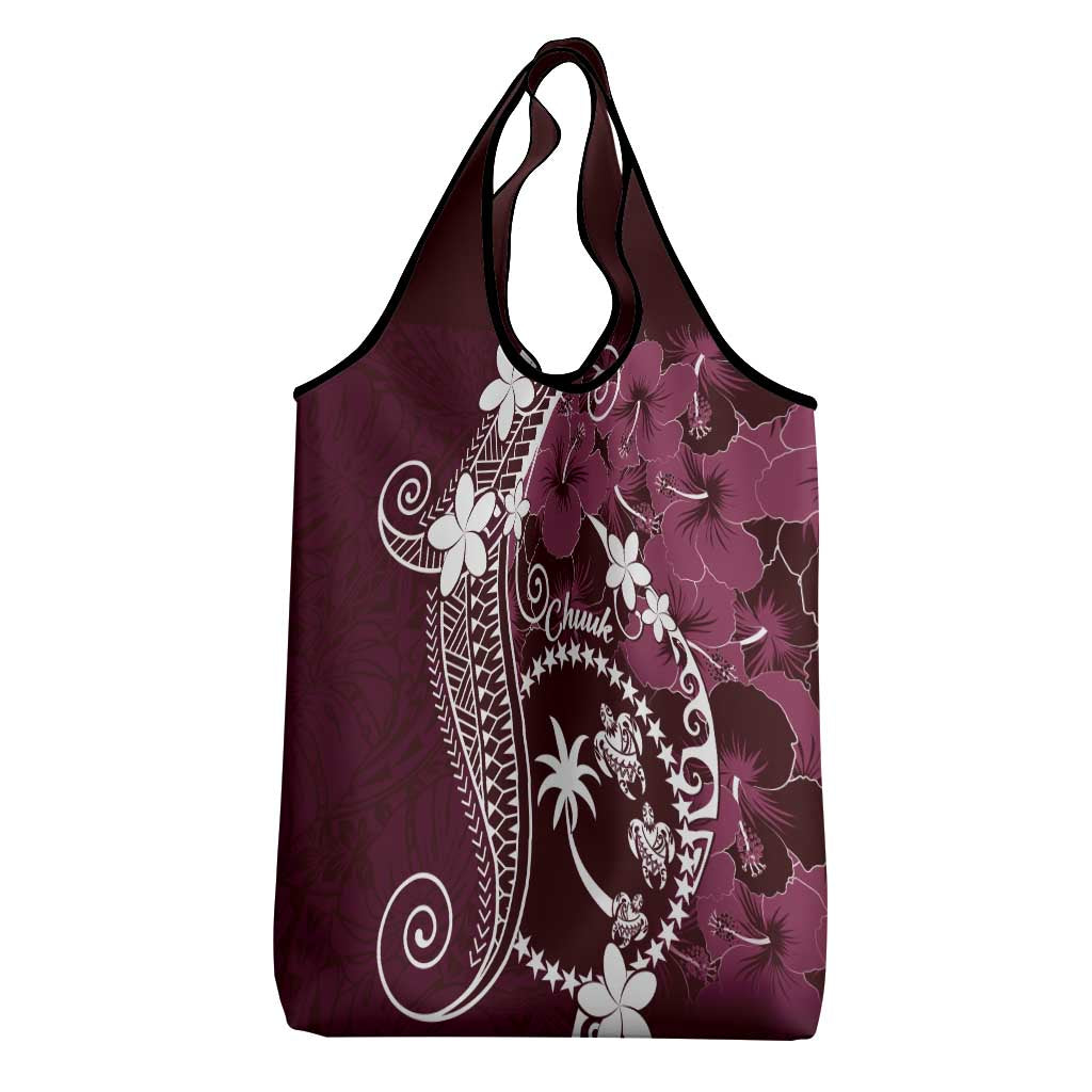 FSM Chuuk Grocery Bag Turtle Tropical Flowers Polynesian - Pink LT14 - Polynesian Pride