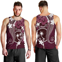 FSM Chuuk Men Tank Top Turtle Tropical Flowers Polynesian - Pink