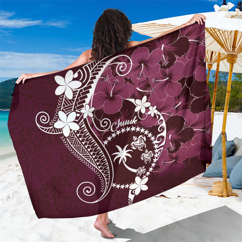 FSM Chuuk Sarong Turtle Tropical Flowers Polynesian - Pink