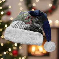 Personalized New Zealand Pukeko Christmas Santa Hat Meri Kirihimete Taniko Ponga Koru Blue - Polynesian Pride