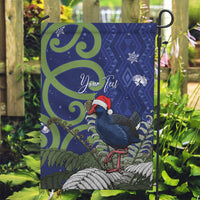Personalized New Zealand Pukeko Christmas Garden Flag Meri Kirihimete Taniko Ponga Koru Blue LT14 Garden Flag Blue - Polynesian Pride