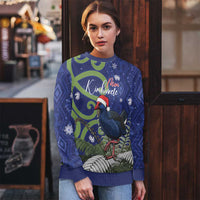 Personalized New Zealand Pukeko Christmas Ugly Christmas Sweater Meri Kirihimete Taniko Ponga Koru Blue LT14 - Polynesian Pride