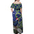Personalized New Zealand Pukeko Christmas Off Shoulder Maxi Dress Meri Kirihimete Taniko Ponga Koru Blue - Polynesian Pride