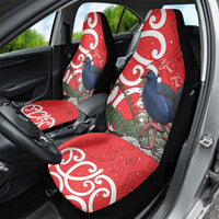 Personalized New Zealand Pukeko Christmas Car Seat Cover Meri Kirihimete Taniko Ponga Koru Red - Polynesian Pride