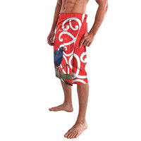 Personalized New Zealand Pukeko Christmas Lavalava Meri Kirihimete Taniko Ponga Koru Red - Polynesian Pride