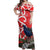 Personalized New Zealand Pukeko Christmas Off Shoulder Maxi Dress Meri Kirihimete Taniko Ponga Koru Red - Polynesian Pride