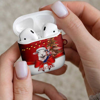 Personalized New Zealand Sheep Christmas AirPods Case Hipi Meri Kirihimete Silver Fern Xmas Tree - Polynesian Pride