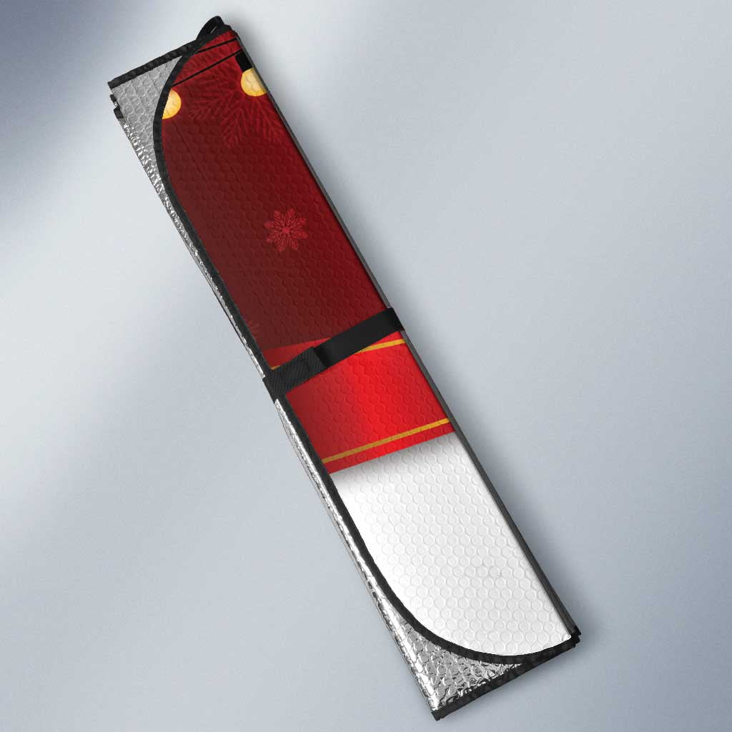 Personalized New Zealand Sheep Christmas Auto Sun Shade Hipi Meri Kirihimete Silver Fern Xmas Tree - Polynesian Pride