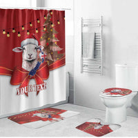 Personalized New Zealand Sheep Christmas Bathroom Set Hipi Meri Kirihimete Silver Fern Xmas Tree - Polynesian Pride