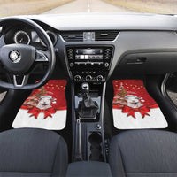 Personalized New Zealand Sheep Christmas Car Mats Hipi Meri Kirihimete Silver Fern Xmas Tree LT14 Set 2pcs - Front Red - Polynesian Pride