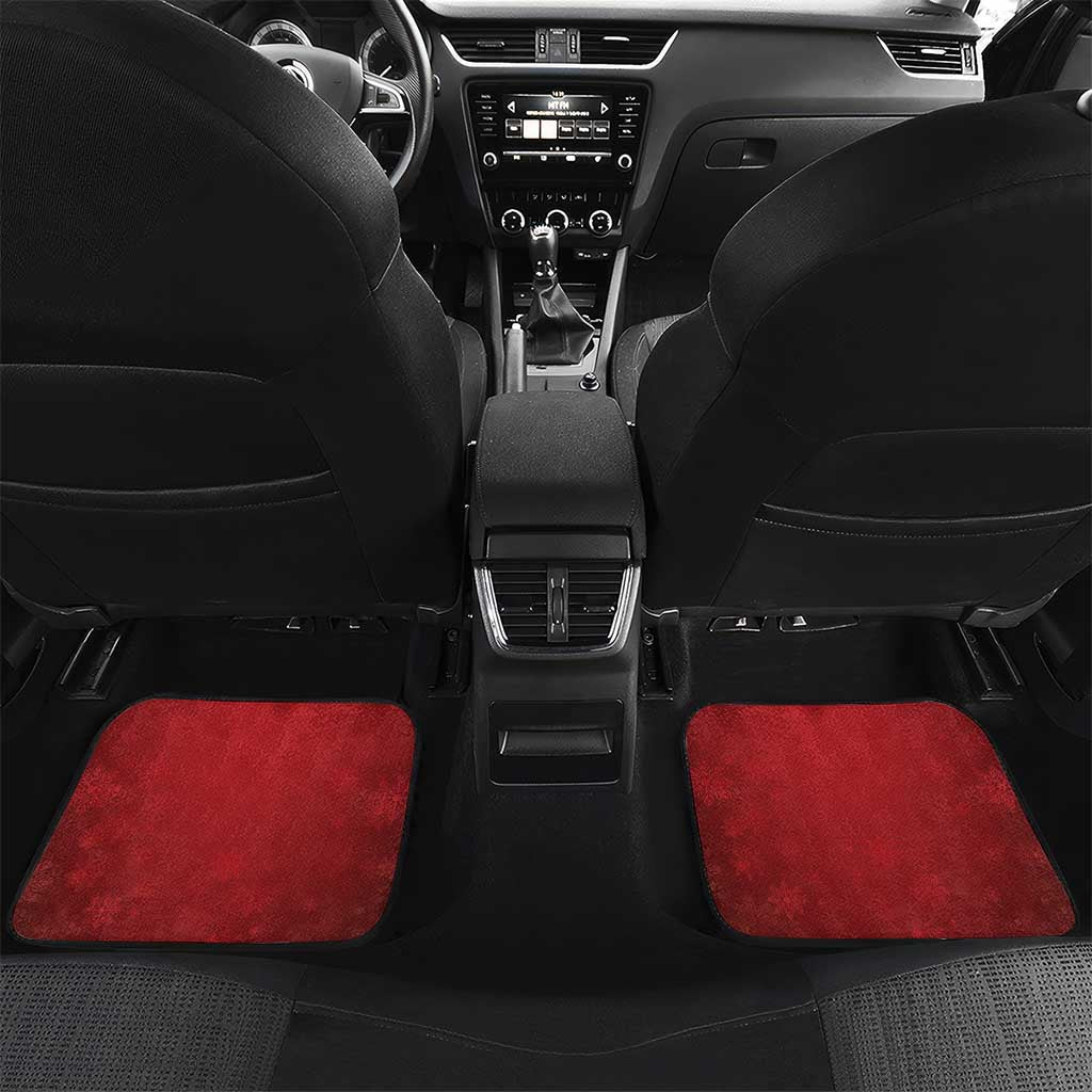 Personalized New Zealand Sheep Christmas Car Mats Hipi Meri Kirihimete Silver Fern Xmas Tree LT14 Set 2pcs - Back Red - Polynesian Pride