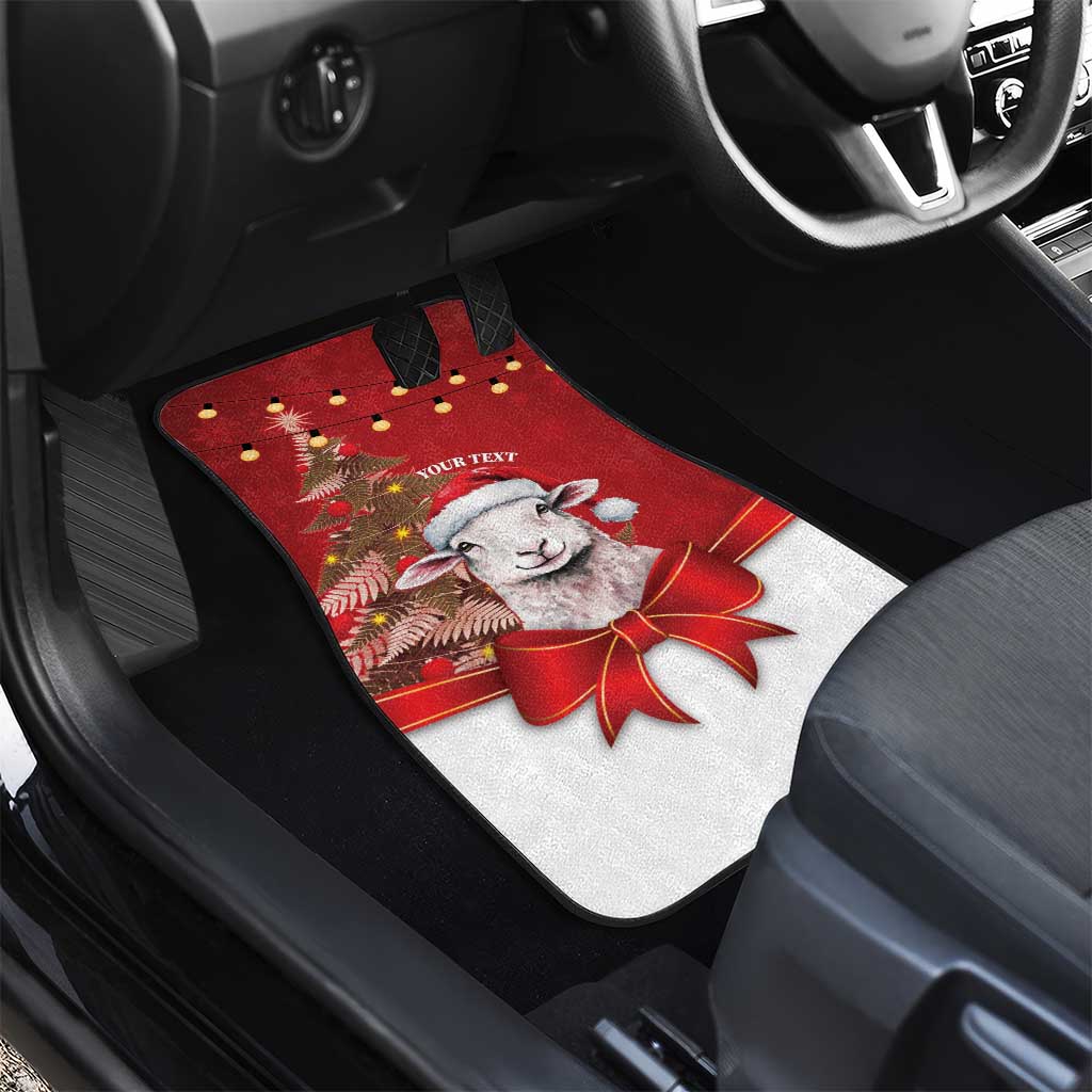 Personalized New Zealand Sheep Christmas Car Mats Hipi Meri Kirihimete Silver Fern Xmas Tree LT14 - Polynesian Pride