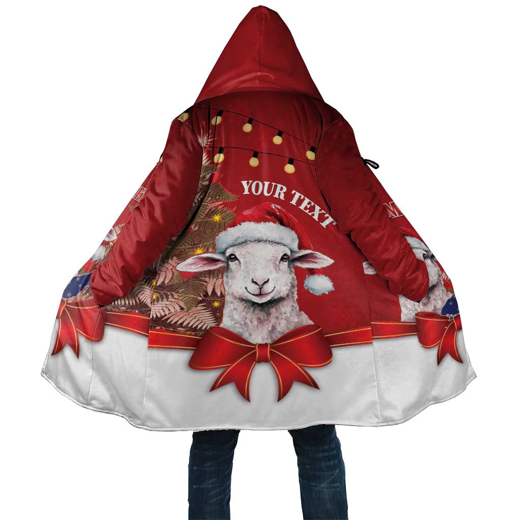 Personalized New Zealand Sheep Christmas Cloak Hipi Meri Kirihimete Silver Fern Xmas Tree - Polynesian Pride