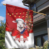 Personalized New Zealand Sheep Christmas Garden Flag Hipi Meri Kirihimete Silver Fern Xmas Tree - Polynesian Pride