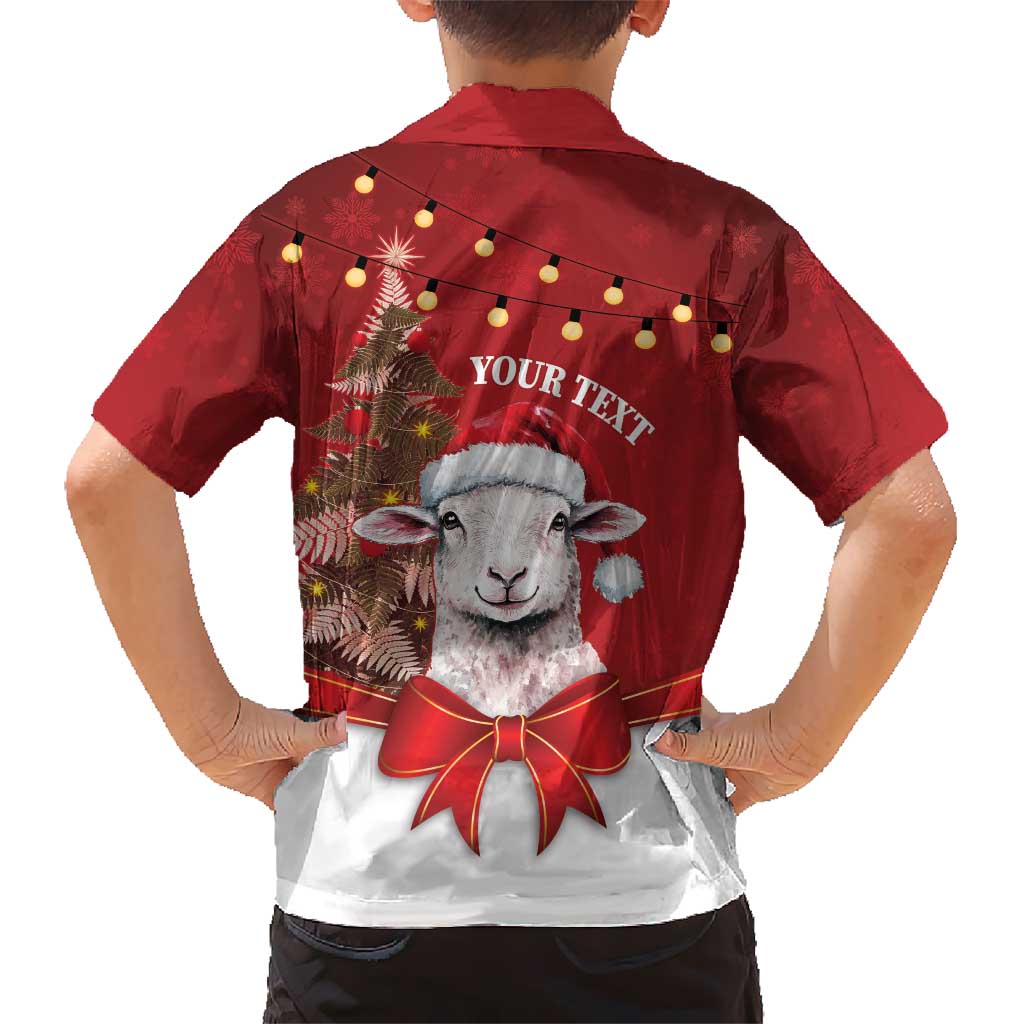 Personalized New Zealand Sheep Christmas Hawaiian Shirt Hipi Meri Kirihimete Silver Fern Xmas Tree - Polynesian Pride