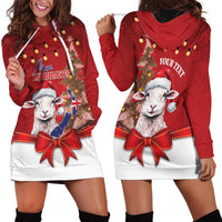 Personalized New Zealand Sheep Christmas Hoodie Dress Hipi Meri Kirihimete Silver Fern Xmas Tree - Polynesian Pride