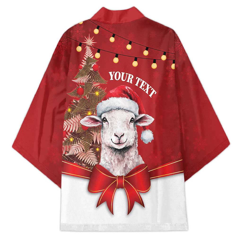Personalized New Zealand Sheep Christmas Kimono Hipi Meri Kirihimete Silver Fern Xmas Tree LT14 - Polynesian Pride