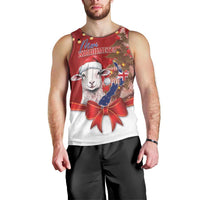 Personalized New Zealand Sheep Christmas Men Tank Top Hipi Meri Kirihimete Silver Fern Xmas Tree - Polynesian Pride
