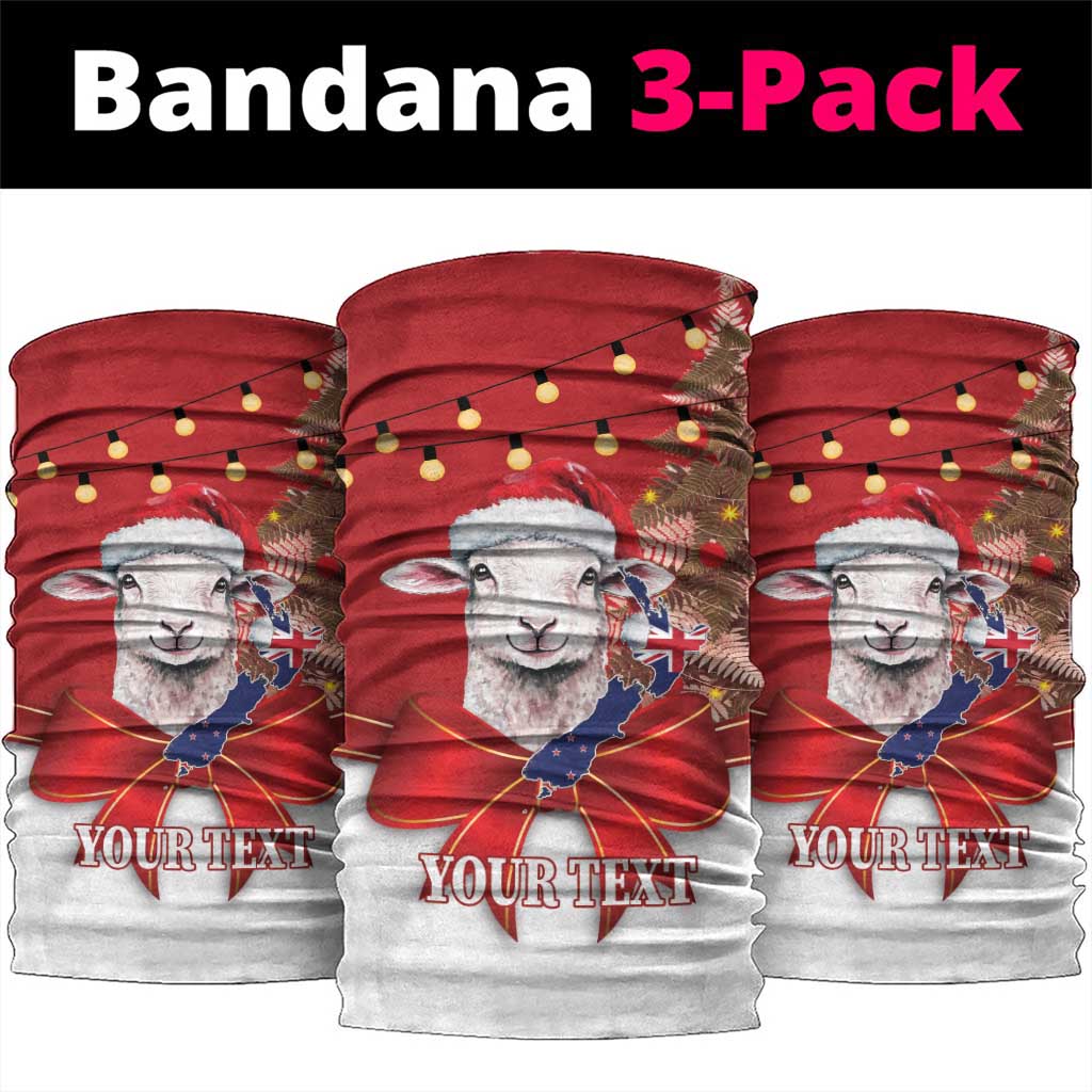 Personalized New Zealand Sheep Christmas Neck Gaiter Hipi Meri Kirihimete Silver Fern Xmas Tree - Polynesian Pride