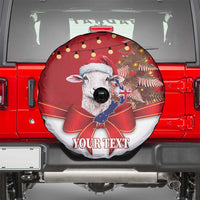Personalized New Zealand Sheep Christmas Spare Tire Cover Hipi Meri Kirihimete Silver Fern Xmas Tree - Polynesian Pride