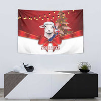 Personalized New Zealand Sheep Christmas Tapestry Hipi Meri Kirihimete Silver Fern Xmas Tree LT14 - Polynesian Pride