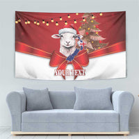 Personalized New Zealand Sheep Christmas Tapestry Hipi Meri Kirihimete Silver Fern Xmas Tree LT14 - Polynesian Pride