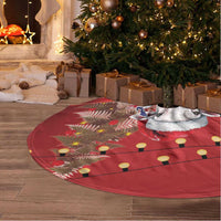 Personalized New Zealand Sheep Christmas Tree Skirt Hipi Meri Kirihimete Silver Fern Xmas Tree - Polynesian Pride