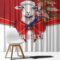 Personalized New Zealand Sheep Christmas Window Curtain Hipi Meri Kirihimete Silver Fern Xmas Tree LT14 - Polynesian Pride