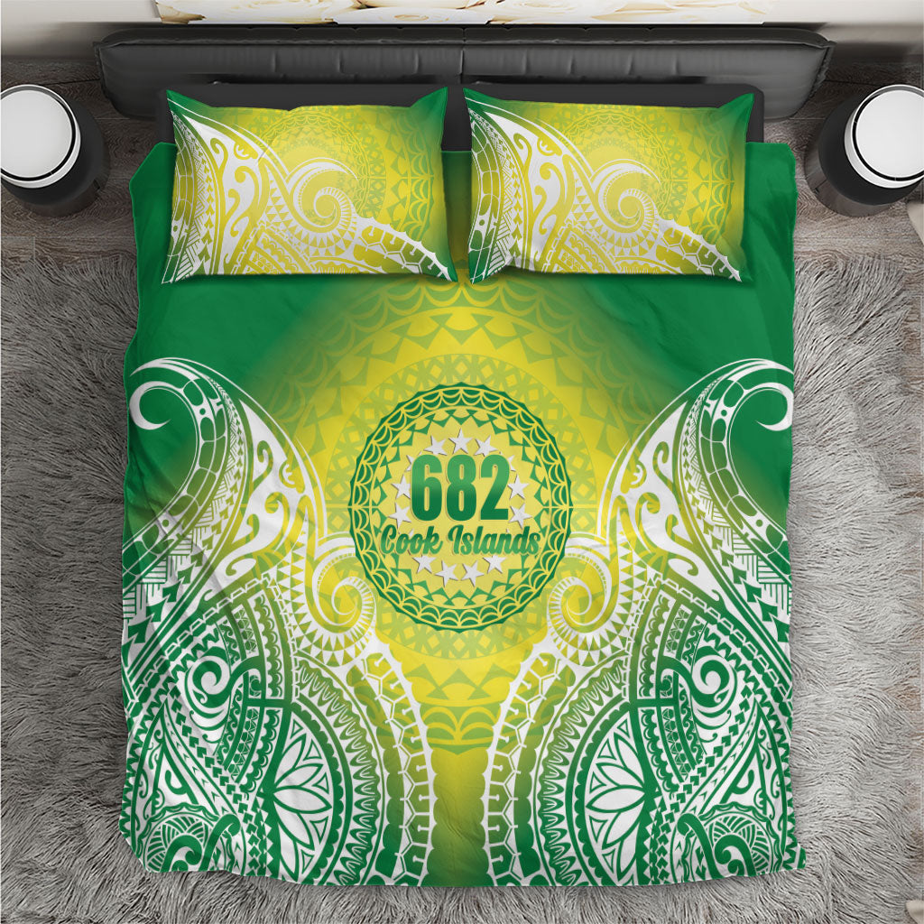 Cook Islands 682 Bedding Set Kuki 'Airani Area Code Proud LT14 Green - Polynesian Pride