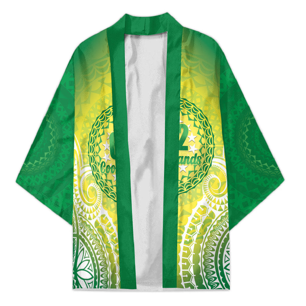 Cook Islands 682 Kimono Kuki 'Airani Area Code Proud LT14 Unisex Green - Polynesian Pride