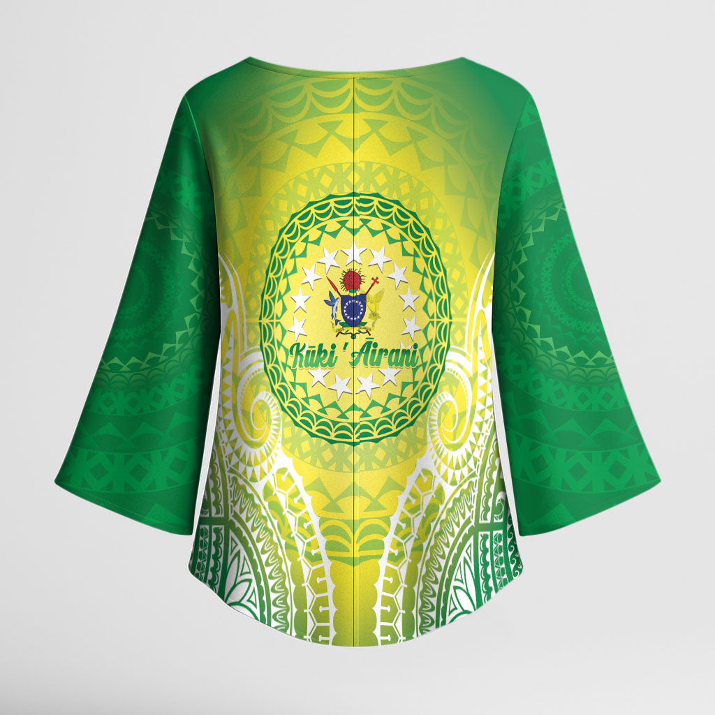 Cook Islands 682 Kimono Sleeve Blouse Kuki 'Airani Area Code Proud LT14 - Polynesian Pride