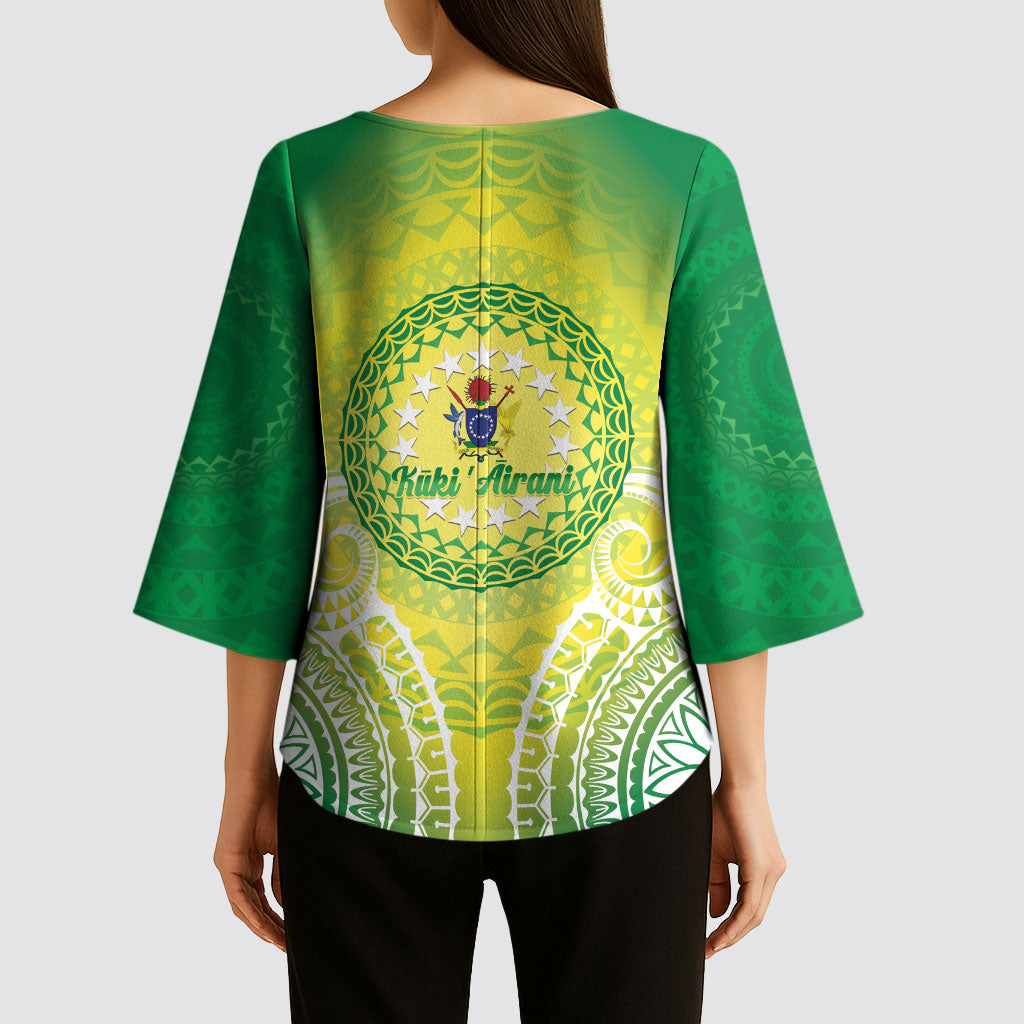 Cook Islands 682 Kimono Sleeve Blouse Kuki 'Airani Area Code Proud LT14 - Polynesian Pride