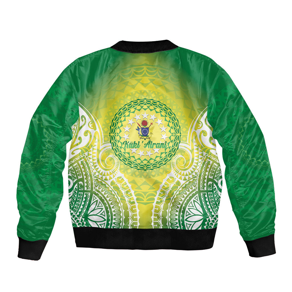 Cook Islands 682 Sleeve Zip Bomber Jacket Kuki 'Airani Area Code Proud LT14 - Polynesian Pride