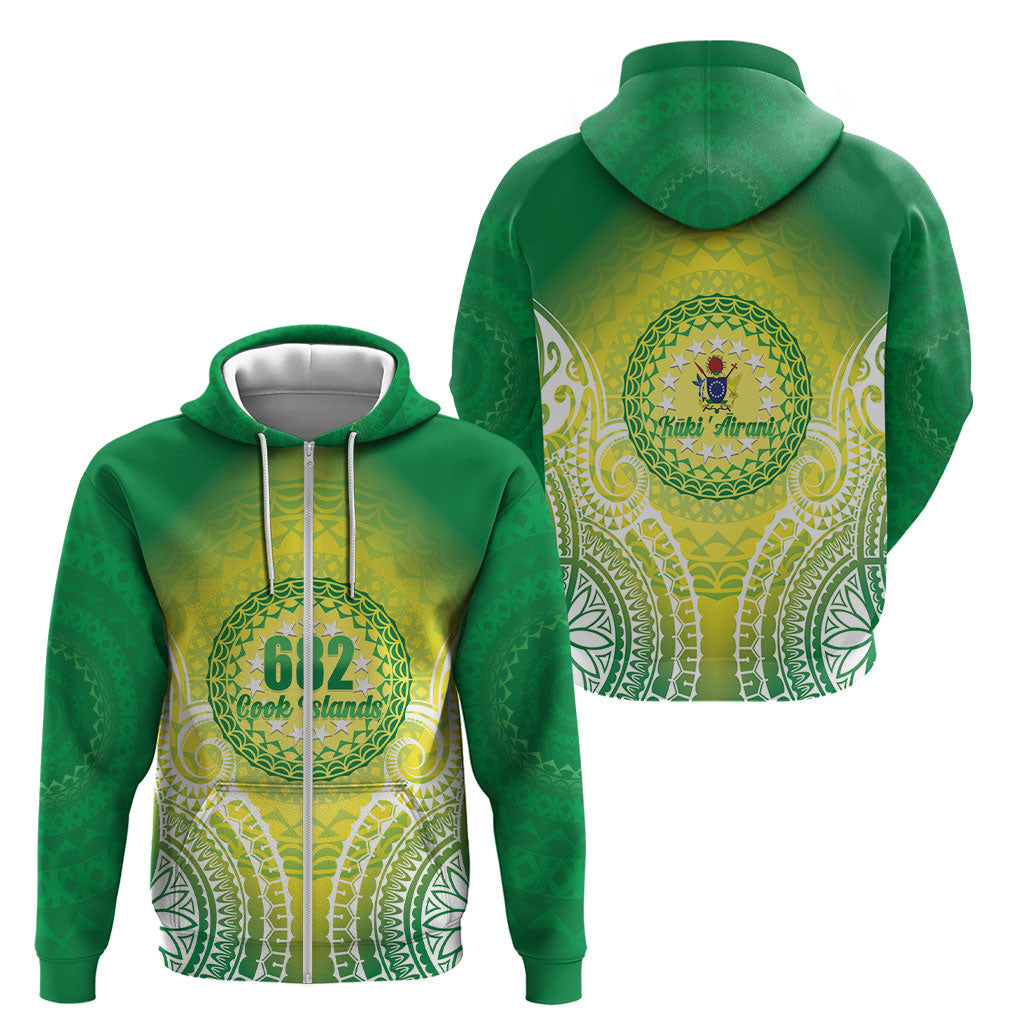 Cook Islands 682 Zip Hoodie Kuki 'Airani Area Code Proud LT14 - Polynesian Pride