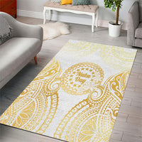 Cook Islands Gospel Day Area Rug Happy Nuku Day Tiare Maori Gold LT14 - Polynesian Pride