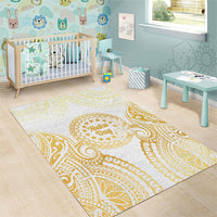 Cook Islands Gospel Day Area Rug Happy Nuku Day Tiare Maori Gold LT14 - Polynesian Pride