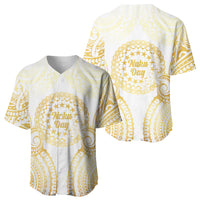 Cook Islands Gospel Day Baseball Jersey Happy Nuku Day Tiare Maori Gold LT14 - Polynesian Pride