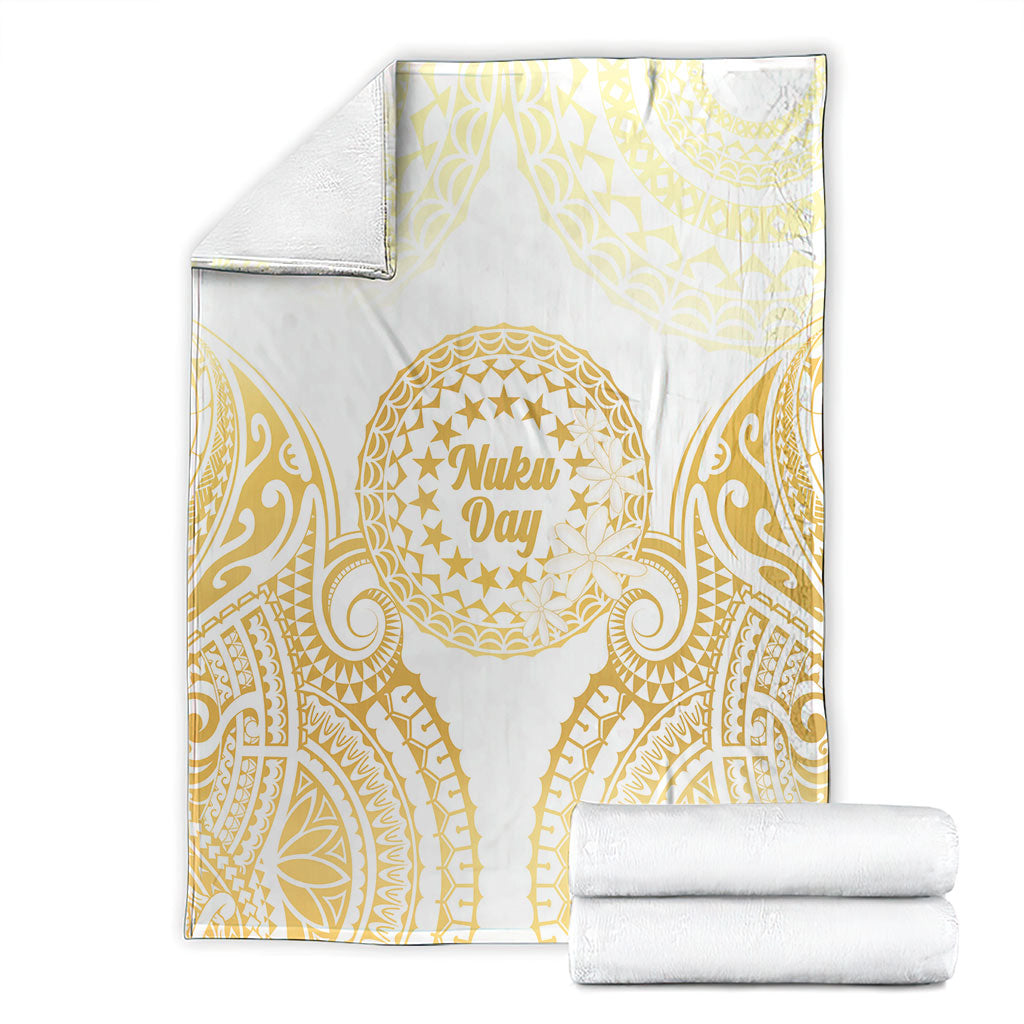 Cook Islands Gospel Day Blanket Happy Nuku Day Tiare Maori Gold LT14 - Polynesian Pride