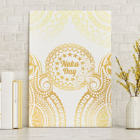 Cook Islands Gospel Day Canvas Wall Art Happy Nuku Day Tiare Maori Gold LT14 Without Frame Gold - Polynesian Pride