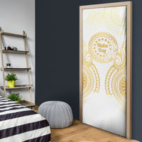 Cook Islands Gospel Day Door Cover Happy Nuku Day Tiare Maori Gold LT14 - Polynesian Pride