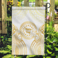 Cook Islands Gospel Day Garden Flag Happy Nuku Day Tiare Maori Gold LT14 Garden Flag Gold - Polynesian Pride