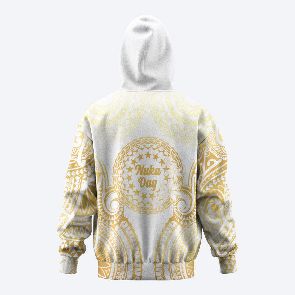 Cook Islands Gospel Day Hoodie Happy Nuku Day Tiare Maori Gold LT14 - Polynesian Pride