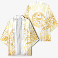 Cook Islands Gospel Day Kimono Happy Nuku Day Tiare Maori Gold LT14 - Polynesian Pride