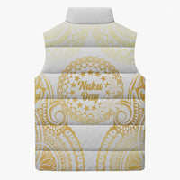 Cook Islands Gospel Day Sleeveless Puffer Jacket Happy Nuku Day Tiare Maori Gold LT14 - Polynesian Pride