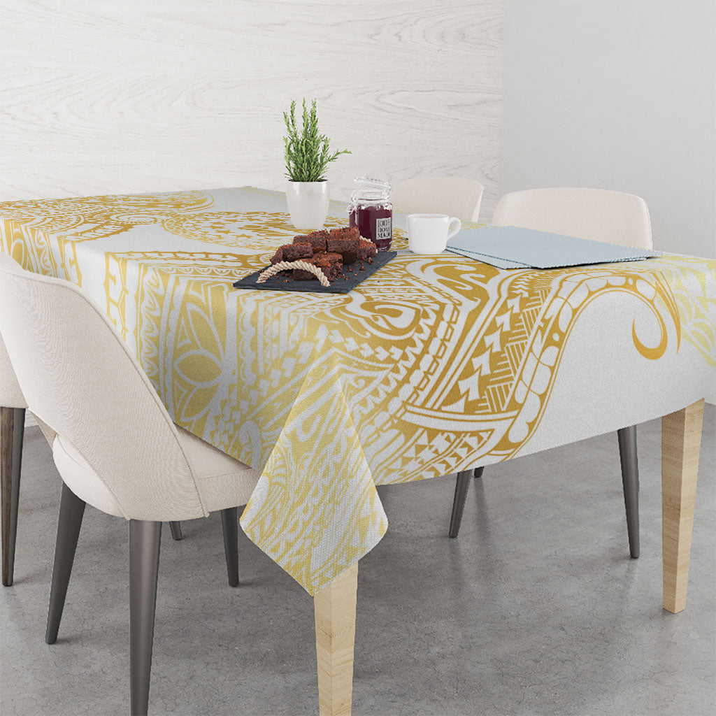 Cook Islands Gospel Day Tablecloth Happy Nuku Day Tiare Maori Gold LT14 - Polynesian Pride