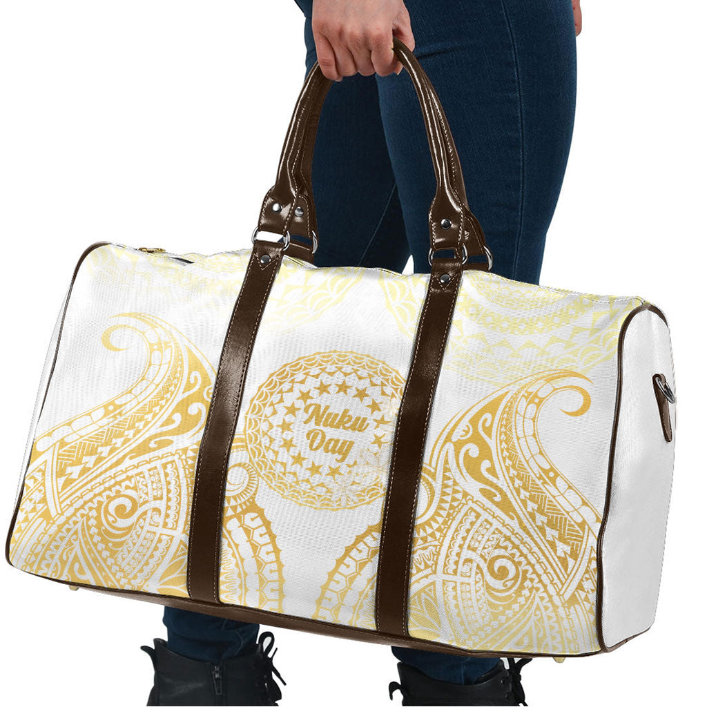 Cook Islands Gospel Day Travel Bag Happy Nuku Day Tiare Maori Gold LT14 - Polynesian Pride