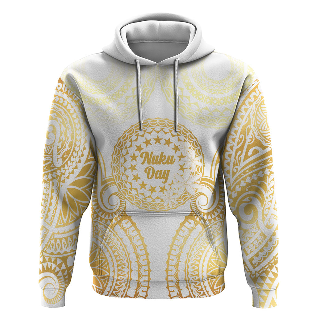 Cook Islands Gospel Day Zip Hoodie Happy Nuku Day Tiare Maori Gold LT14 Pullover Hoodie Gold - Polynesian Pride