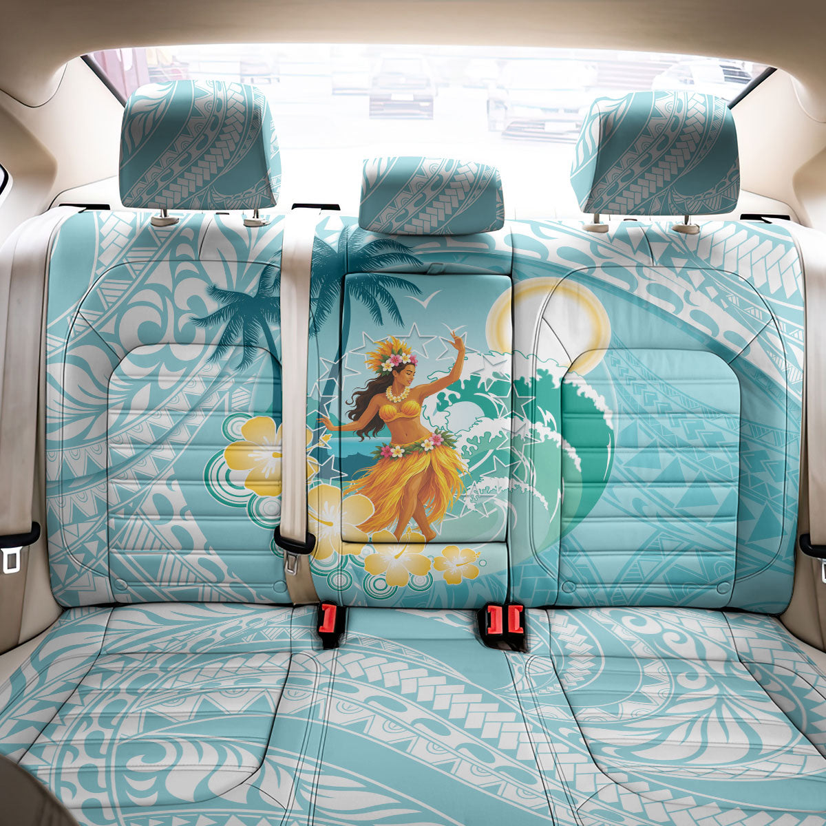 Ura Cook Islands Back Car Seat Cover Kuki 'Airani Traditional Dance Tropical Vibes LT14 - Polynesian Pride