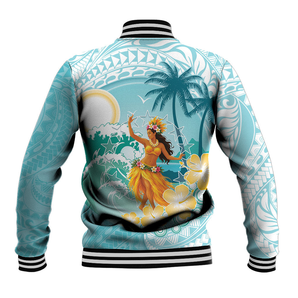 Ura Cook Islands Baseball Jacket Kuki 'Airani Traditional Dance Tropical Vibes LT14 - Polynesian Pride